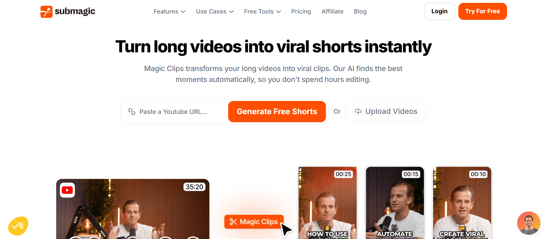 Magic Clips by Submagic - Transform Your Long Videos into Engaging Shorts