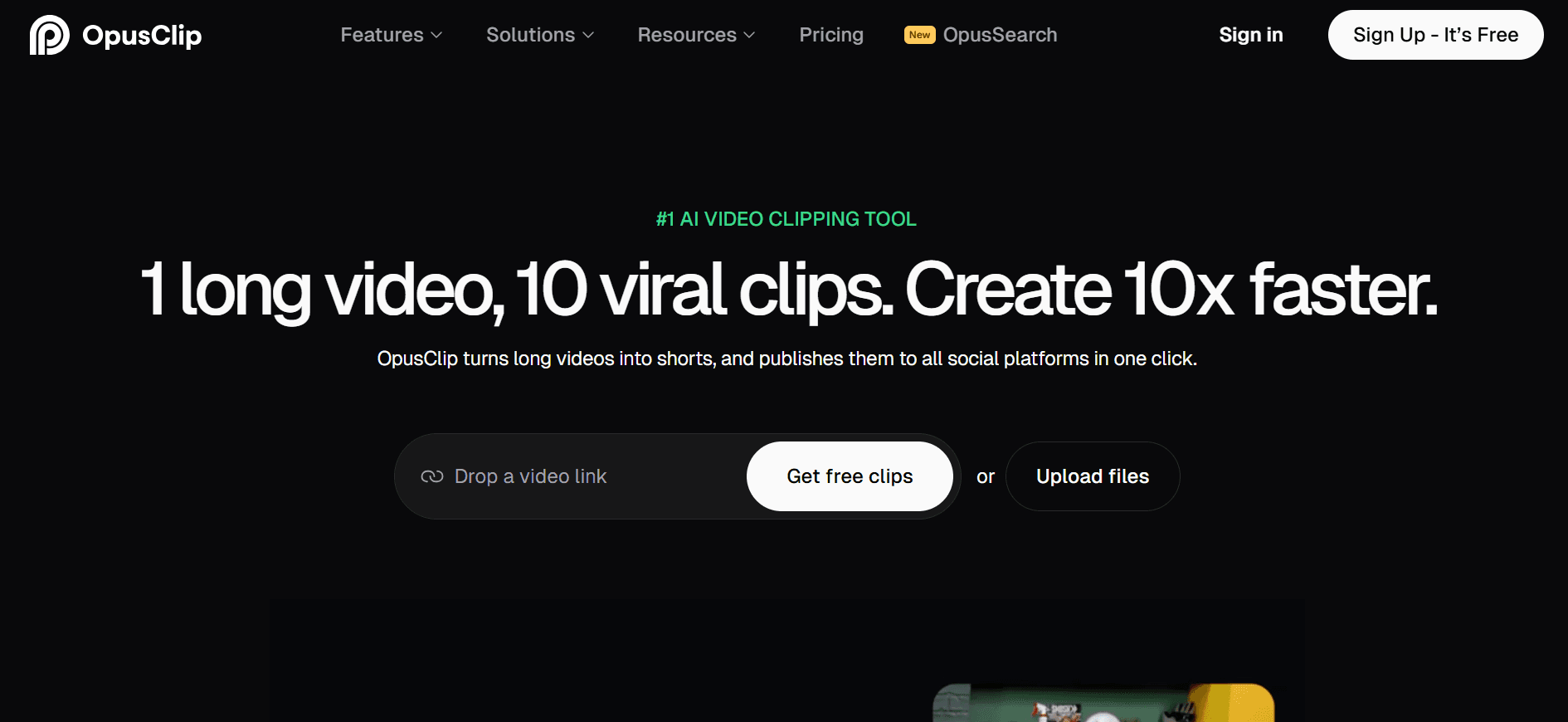 OpusClip - Transform 1 Video into 10 Viral Hits with AI