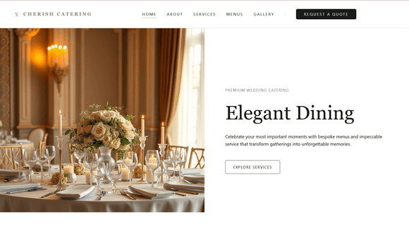 Wedding caterer website