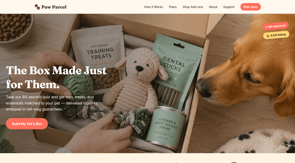 Pet supplies subscription box