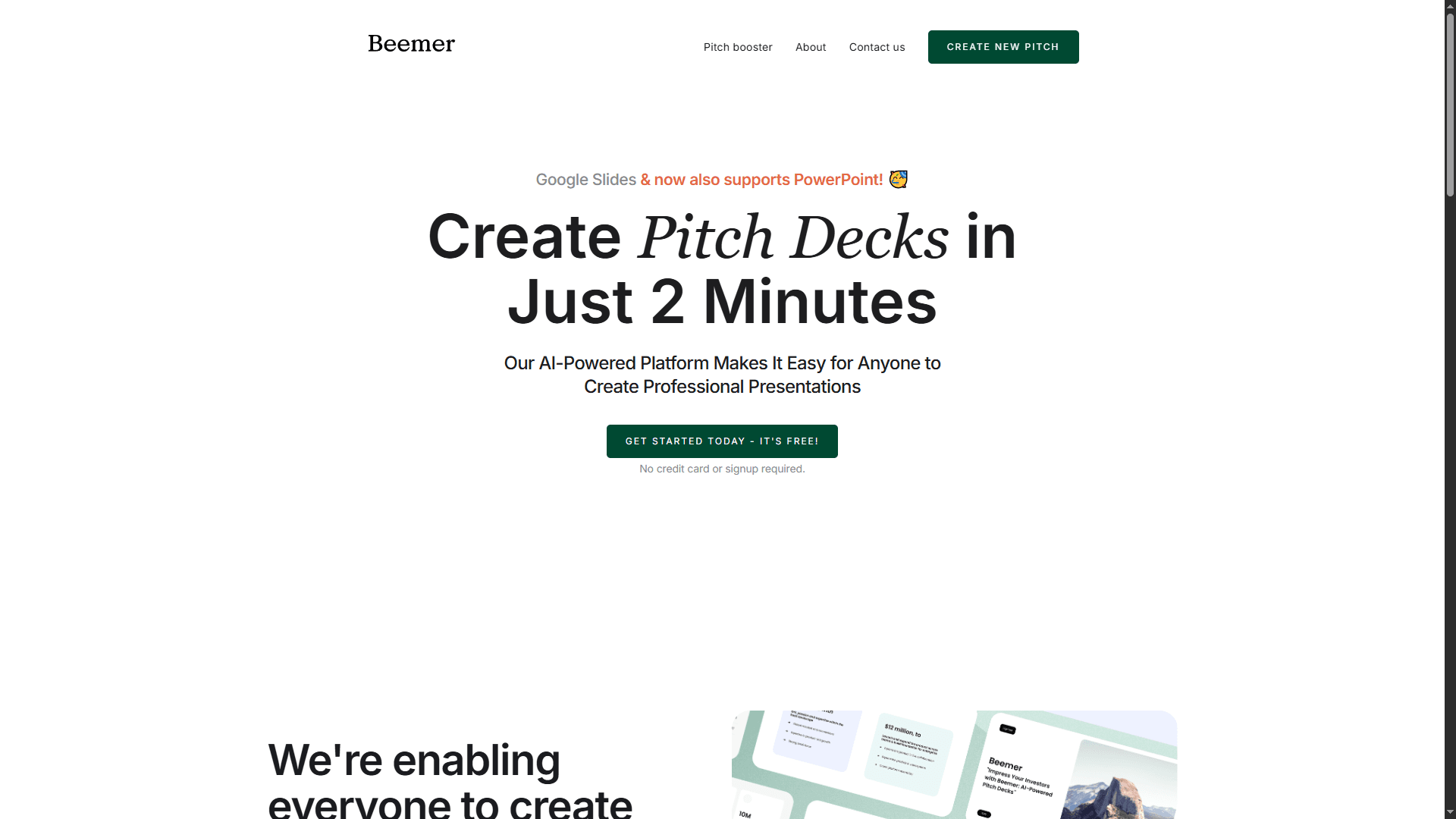 Beemer – AI Pitch Deck Generator 