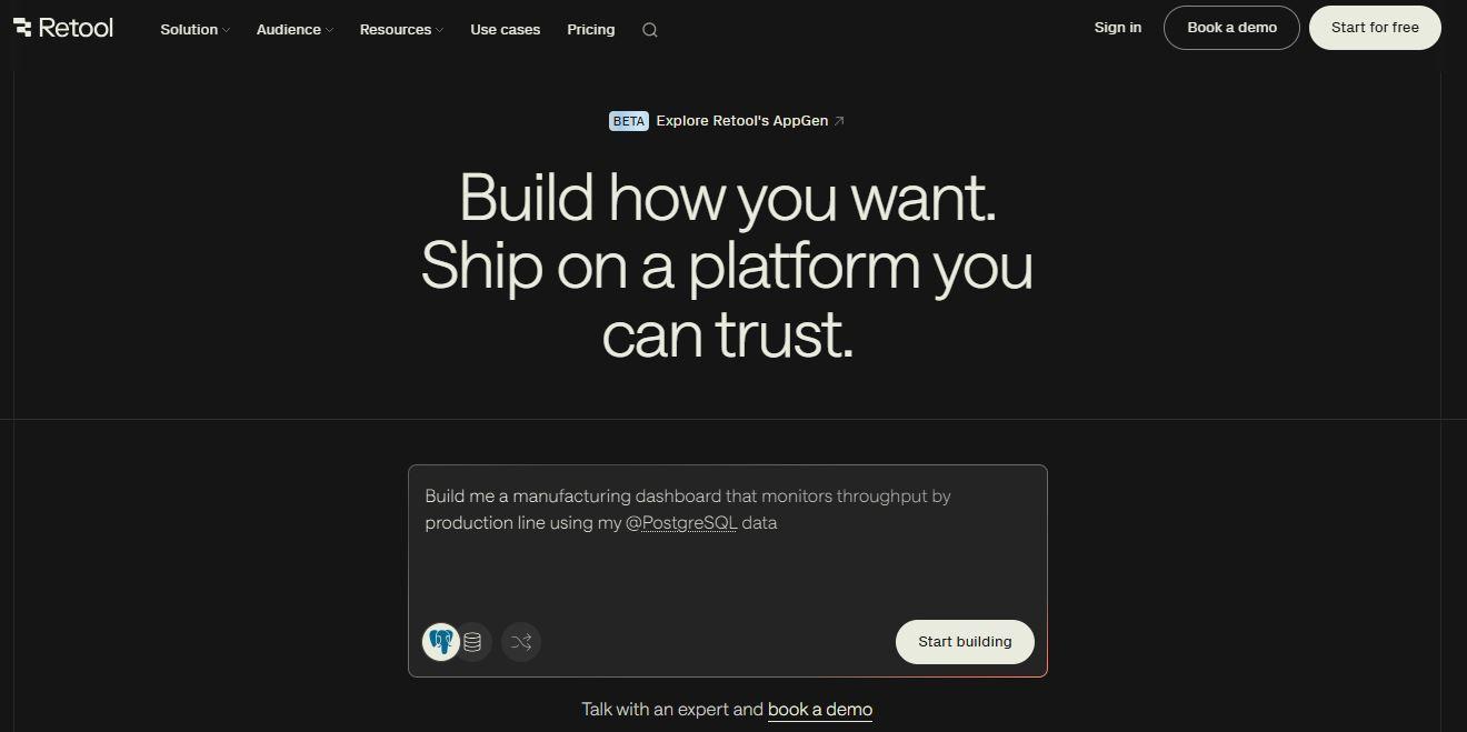 Retool – No-Code Platform for Internal Apps and Data Dashboards